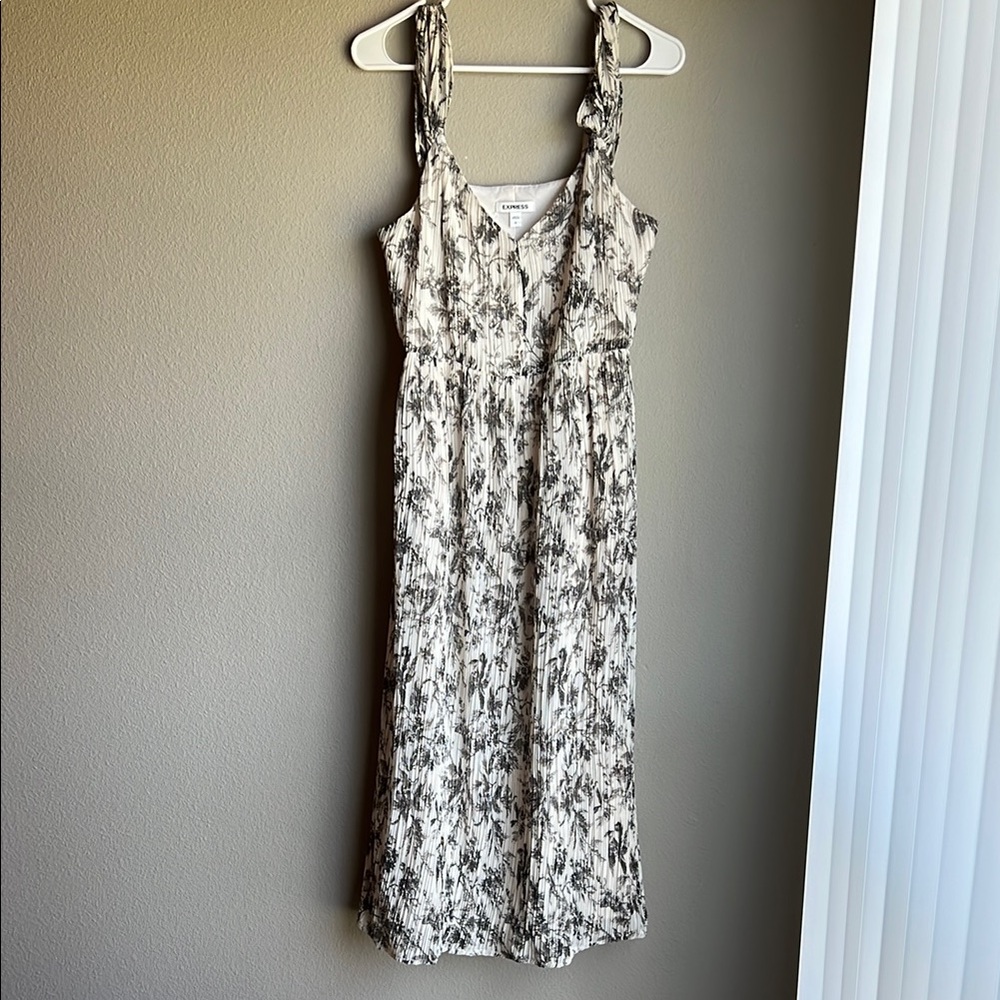 Express White Cream Sleeveless Spaghetti Strap Maxi Sundress